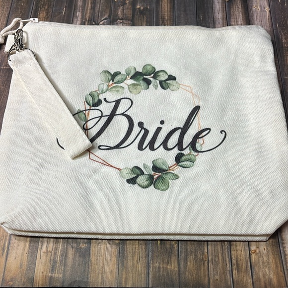 5for$10 Soft Canvas Makeup Cosmetics Zipper Bag Gift For Bride - Bride Kit - Picture 5 of 5
